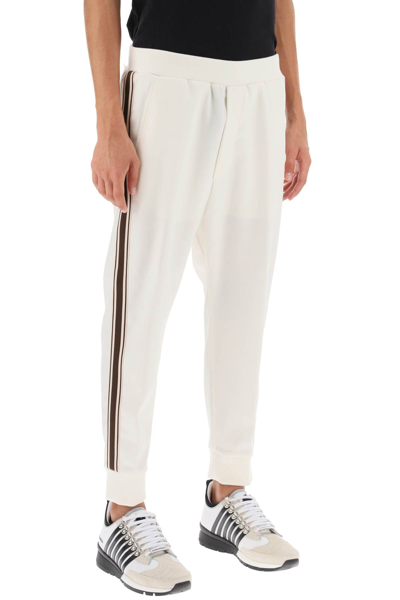 Shop Dsquared2 Wool Blend Tailored Jog Pants In Off White (white)