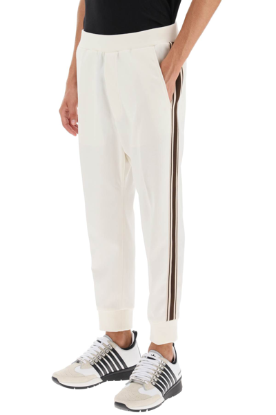 Shop Dsquared2 Wool Blend Tailored Jog Pants In Off White (white)