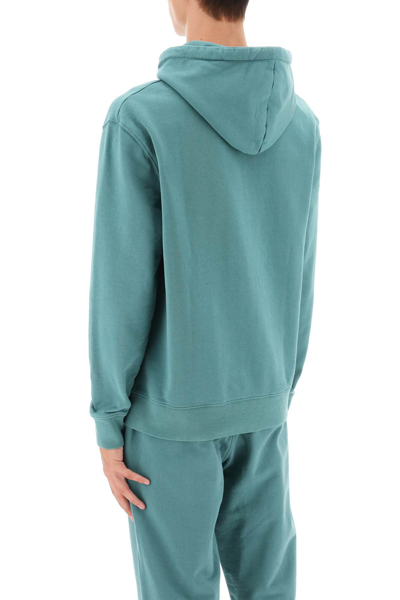 Shop Maison Kitsuné Fox Head Hooded Sweatshirt In Teal Grey (green)