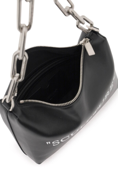 Shop Off-white Shoulder Bag With Lettering In Black Silver (black)