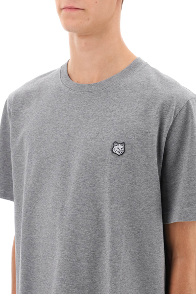 Shop Maison Kitsuné Fox Head T-shirt In Medium Grey Melange (grey)