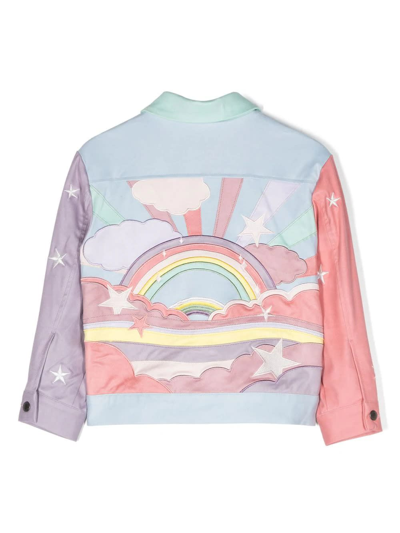Shop Stella Mccartney Jacket With Embroidery And Color Block Design In Multicolore