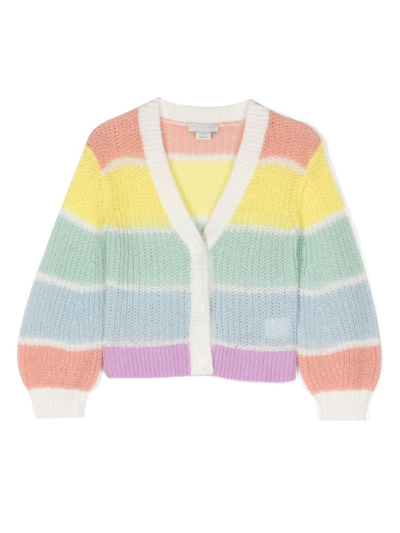 Shop Stella Mccartney Rainbow Striped Cardigan In Multicolore