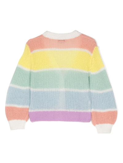 Shop Stella Mccartney Rainbow Striped Cardigan In Multicolore