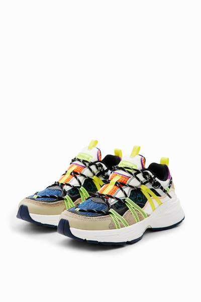 Shop Desigual Trekking Runner Sneakers In Material Finishes