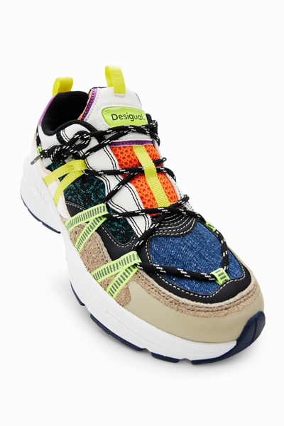 Shop Desigual Trekking Runner Sneakers In Material Finishes