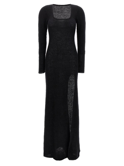 Shop Jacquemus La Robe Dao Knitted Dress In Black