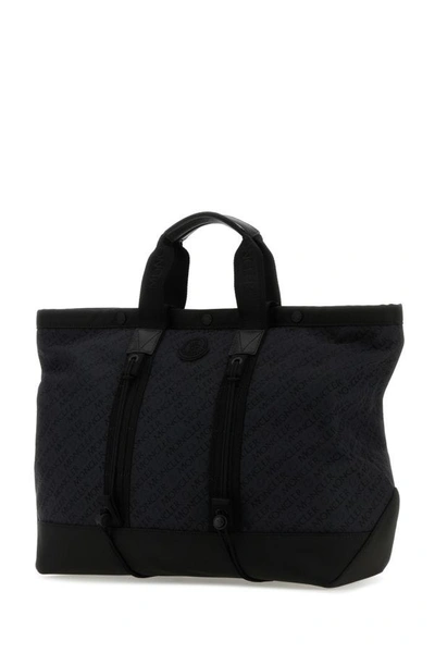 Shop Moncler Man Black Canvas Tech Shopping Bag