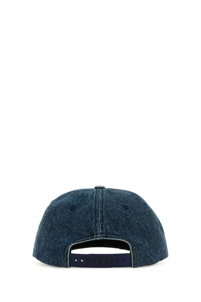 Shop Rhude Man Denim Baseball Cap In Blue