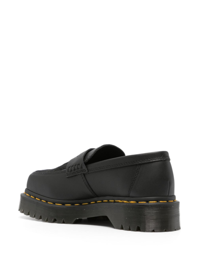 Shop Dr. Martens' Penton Bex Squared Pny Leather Loafers In Black