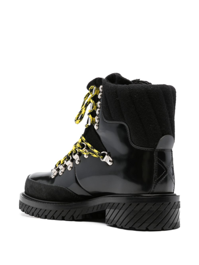 Shop Off-white Gstaad Leather Ankle Boots In Black