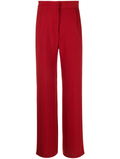 Shop Dries Van Noten Straight-leg Trousers In Red