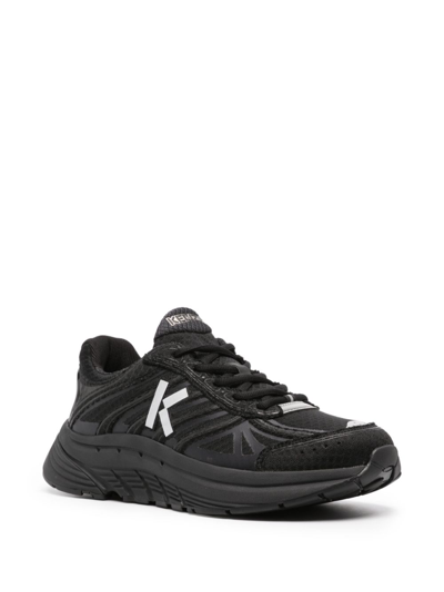 Kenzo Pace Sneakers With Mesh And Rubber Sole In Black