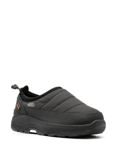 Shop Suicoke Nylon Slip-on Sneakers In Black