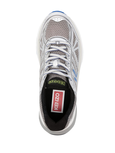 Shop Kenzo Tech Runner Sneakers In Silver
