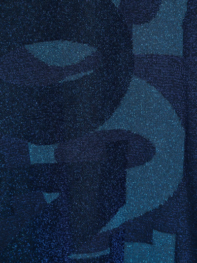 Missoni Handcrafted Stole Lurex Detail In Blue