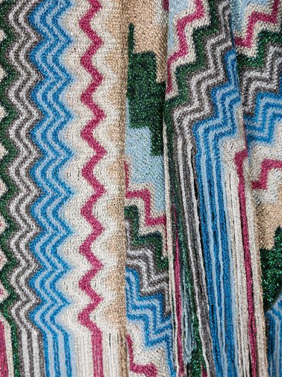 Shop Missoni Zi-zag Motif Scarf In Multicolor