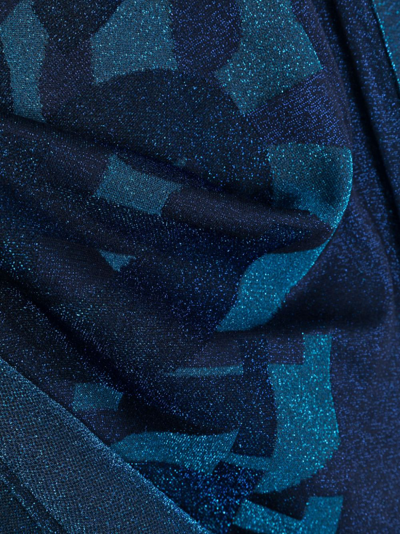 Missoni Handcrafted Stole Lurex Detail In Blue