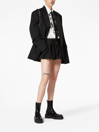 Shop Valentino Crepe Mini Skirt In Black