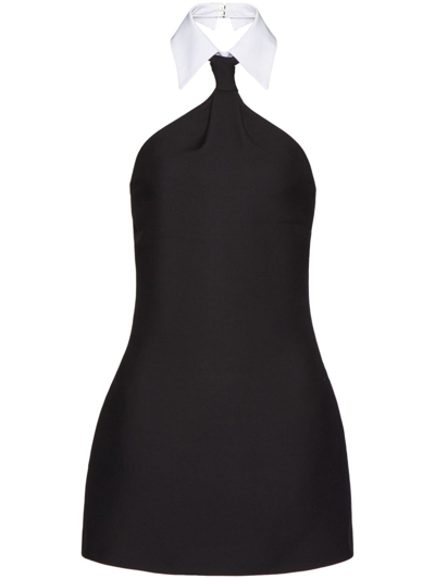 Shop Valentino Crepe Mini Dress In Black
