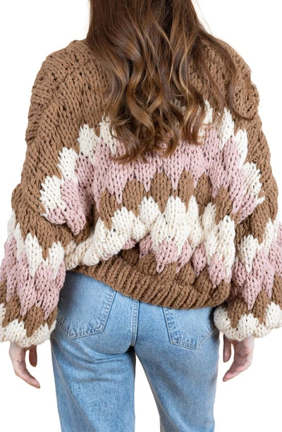 Saachi Camilla Open Front Crop Cardigan In Brown