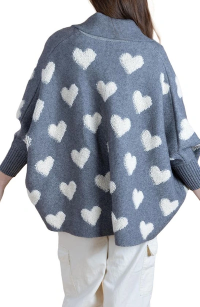 Shop Saachi Heart Open Front Cardigan In Light Grey