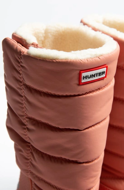 Shop Hunter Kids' Intrepid Tall Waterproof Snow Boot In Rough Pink/ White Willow