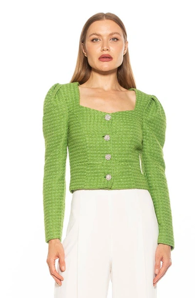 Shop Alexia Admor Rowan Tweed Jacket In Sage