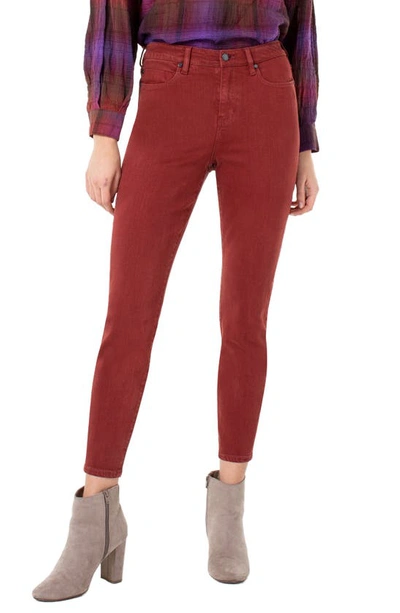 Shop Liverpool Abby High Waist Ankle Skinny Jeans In Cherry Wood