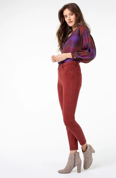 Shop Liverpool Abby High Waist Ankle Skinny Jeans In Cherry Wood