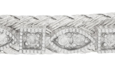 Shop Meshmerise Diamond Braided Cuff Bracelet In White