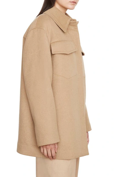 Vince Wool Blend Shirt Jacket In Camello