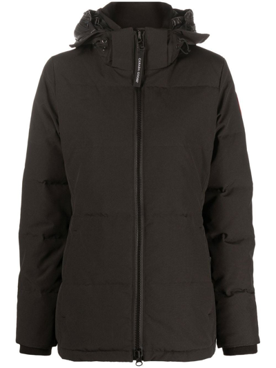 Shop Canada Goose Black Padded Hooded Coat In Nero