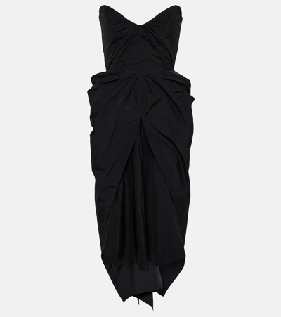 Shop Maticevski Fincher Draped Bustier Midi Dress In Black