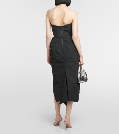 Maticevski Fincher Draped Bustier Midi Dress In Black