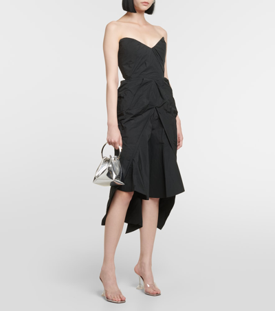 Maticevski Fincher Draped Bustier Midi Dress In Black