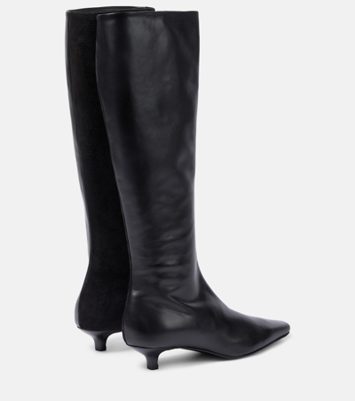 Shop Totême Leather Knee-high Boots In Black