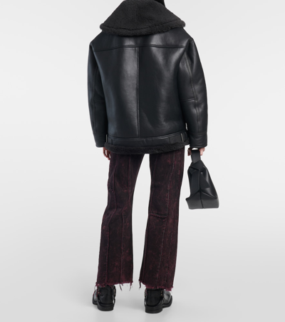 Shop Acne Studios Shearling-lined Leather Jacket In Black