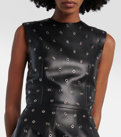 Alaïa Studded A-line Leather Minidress In Black