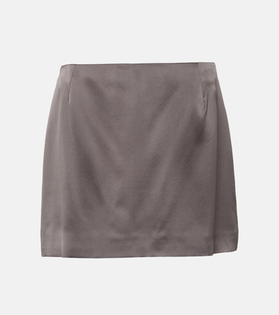 Shop Peter Do Silk Charmeuse Miniskirt In Grey