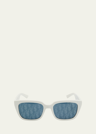Shop Dior B27 S1i Sunglasses In White/blue Mirror