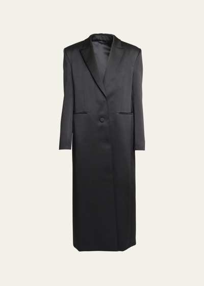 Shop Givenchy Structured Long Blazer Coat In Black