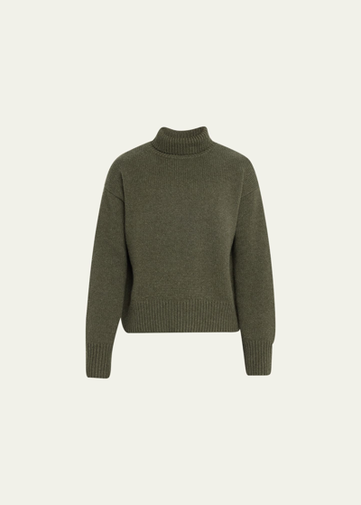 Shop Givenchy Men's Oversized Cashmere Turtleneck Sweater In Military Green