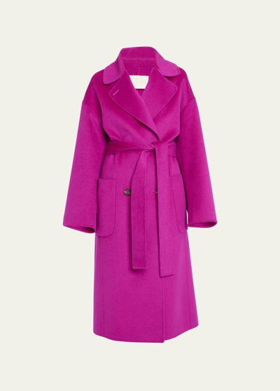 Shop Ulla Johnson Brigitte Oversized Wool-blend Coat With Belt In Thistle
