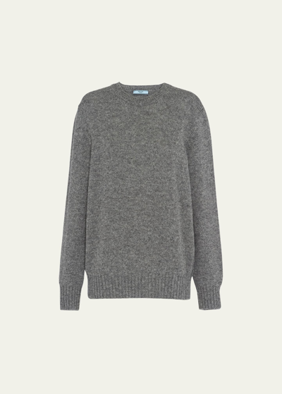 Shop Prada Cashmere Wool Crew-neck Sweater In F0031 Grigio