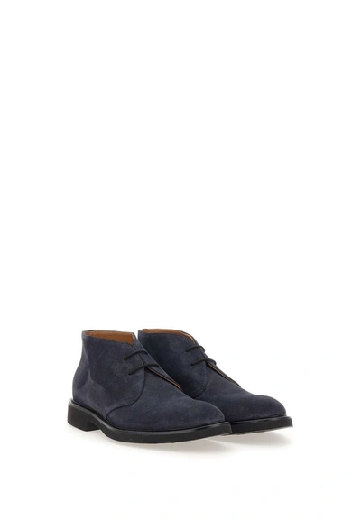 Shop Doucal's "mink"suede Ankle Boot In Blue
