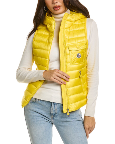 Shop Moncler Glygos Vest In Yellow