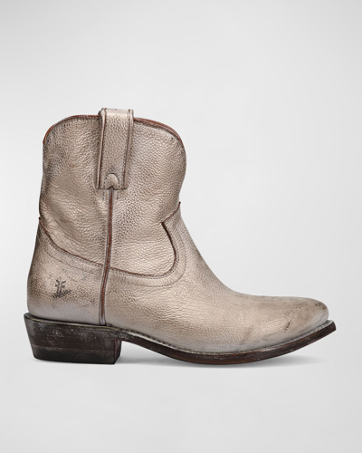 Shop Frye Billy Leather Short Western Boots In Light Gold