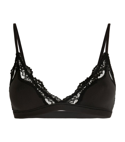 Shop Skims Fits Everybody Lace-trim Triangle Bralette In Black