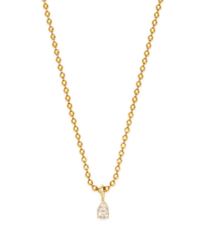Shop Anita Ko Yellow Gold And Diamond Pear Necklace